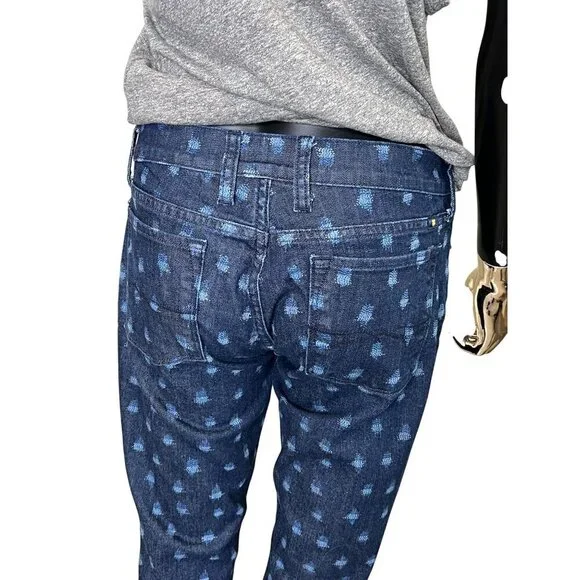 Lucky Brand Ikat Polka Dot Charlie Skinny Jeans Low-Rise Medium Wash Size 6/28 - Picture 7 of 12